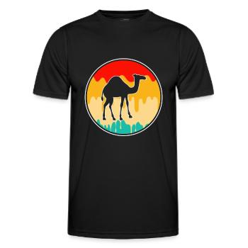 Dromedar Retro - Männer Funktions-T-Shirt - Schwarz - Vorne - AI Model Male 178 dark (178cm)