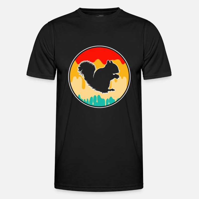 Eichhörnchen Retro - Männer Funktions-T-Shirt - Schwarz