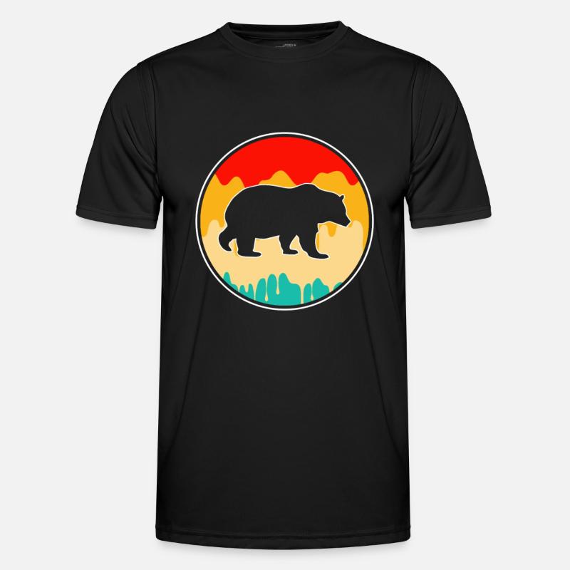 Bär Retro - Männer Funktions-T-Shirt - Schwarz