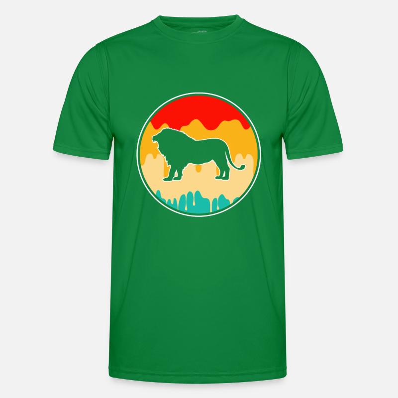 Löwe Retro Männer Funktions-T-Shirt