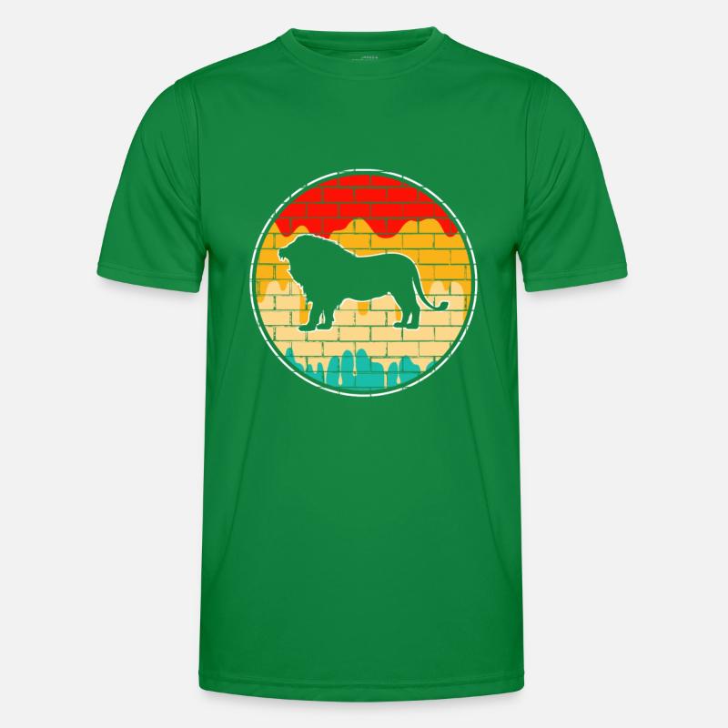 Löwe Retro Männer Funktions-T-Shirt