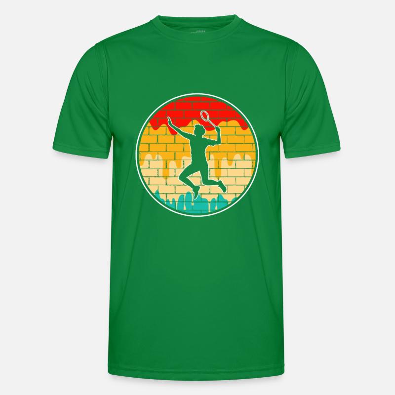 Badminton Retro Männer Funktions-T-Shirt