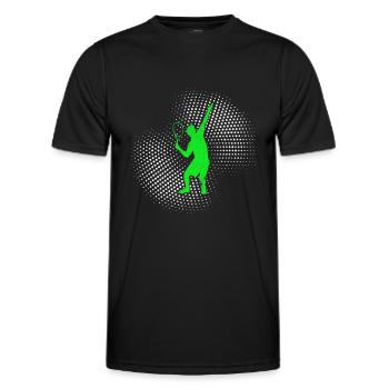 Tennis - Männer Funktions-T-Shirt - Schwarz - Vorne - AI Model Male 178 dark (178cm)