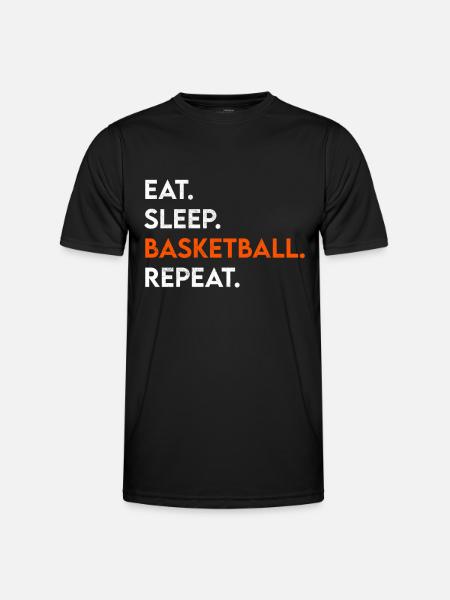 eat sleep basketball repeat - Men's Functional T-Shirt - black