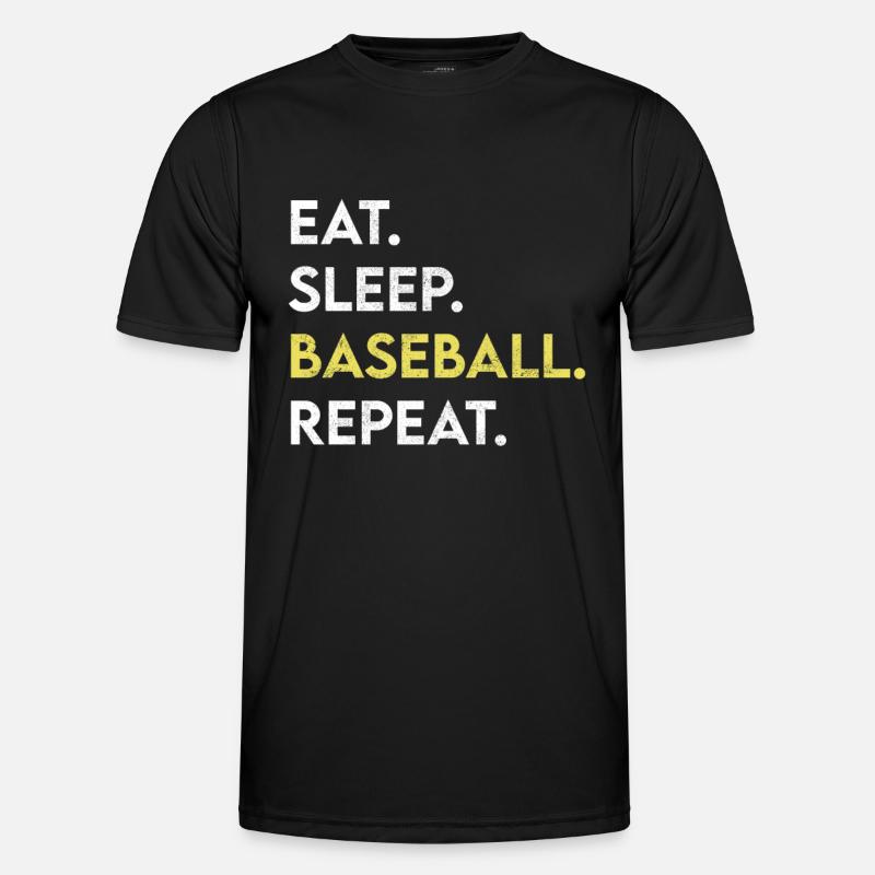 eat sleep baseball repeat - Men's Functional T-Shirt - black