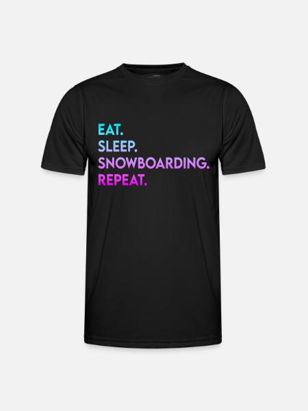 eat sleep snowboarding repeat - Men's Functional T-Shirt - black