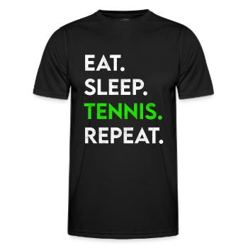 manger du sommeil tennis répéter - T-shirt sport Homme - noir - Devant - AI Model Male 178 dark (178cm)