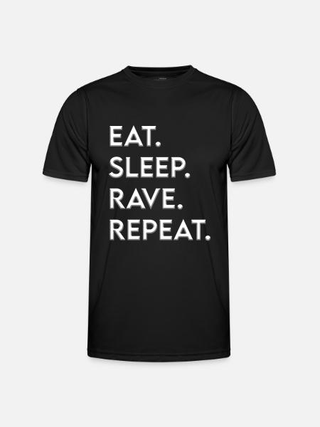 eat sleep rave repeat - Men's Functional T-Shirt - black