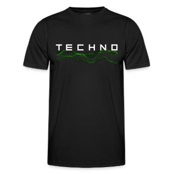 Techno - T-shirt sport Homme - noir - Devant - AI Model Male 178 dark (178cm)