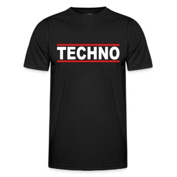 Techno - Männer Funktions-T-Shirt - Schwarz - Vorne - AI Model Male 178 dark (178cm)