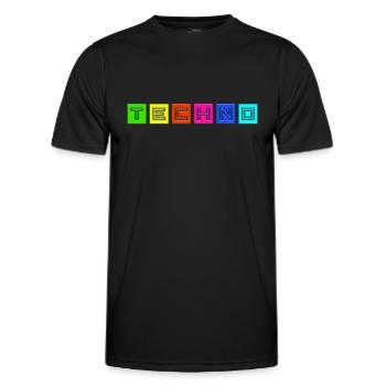 Techno - Männer Funktions-T-Shirt - Schwarz - Vorne - AI Model Male 178 dark (178cm)