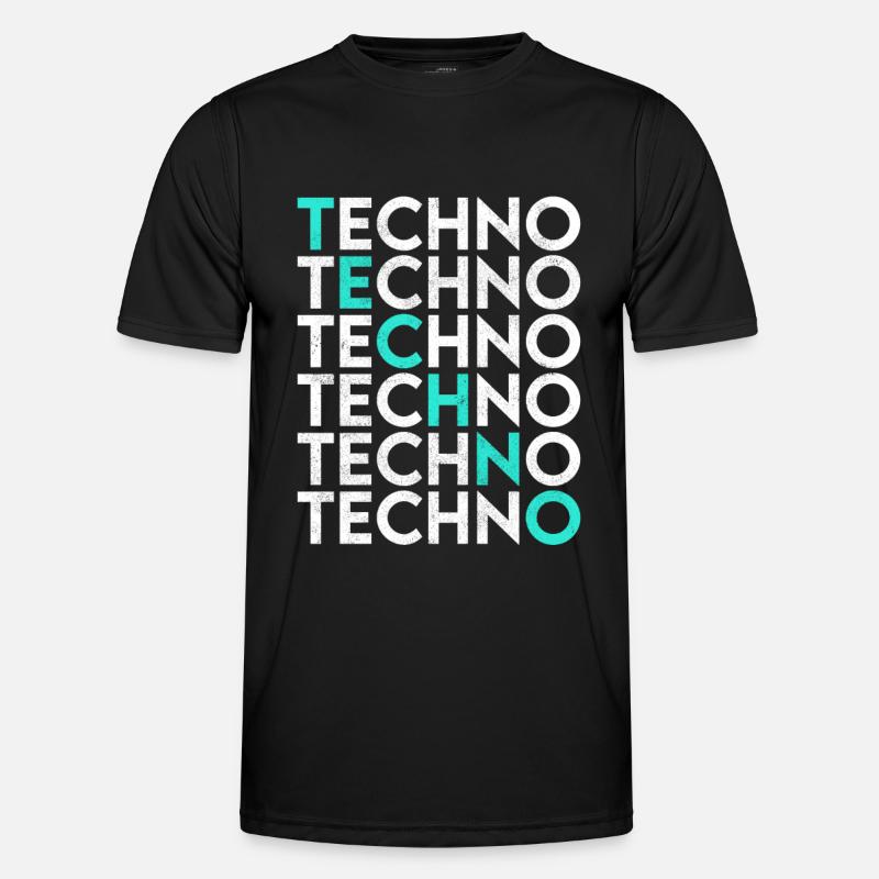 Techno - Männer Funktions-T-Shirt - Schwarz