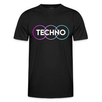 Techno - T-shirt sport Homme - noir - Devant - AI Model Male 178 dark (178cm)