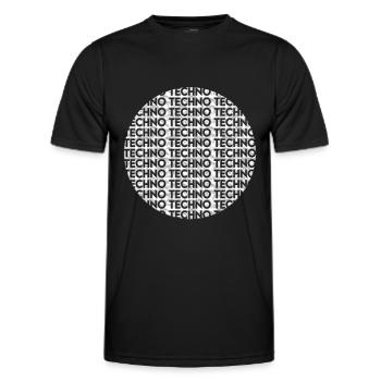 Techno - Men's Functional T-Shirt - black - Front - AI Model Male 178 dark (178cm)