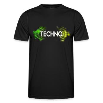 Techno - T-shirt sport Homme - noir - Devant - AI Model Male 178 dark (178cm)