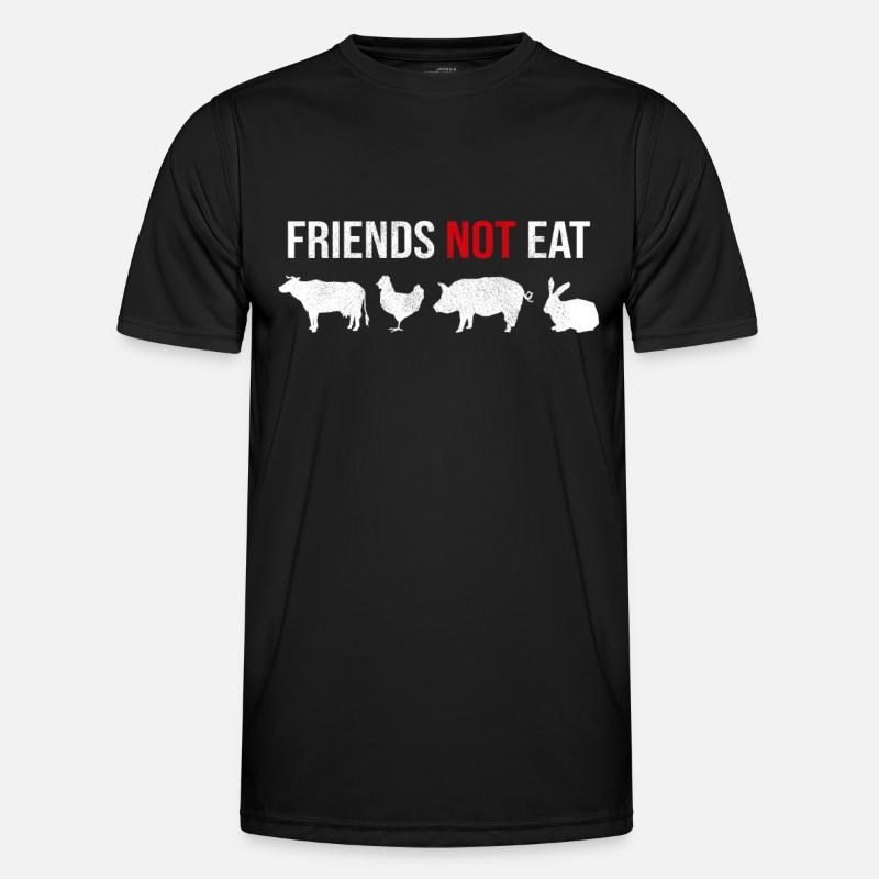 Vegetarier Veganer Spruch - Männer Funktions-T-Shirt - Schwarz