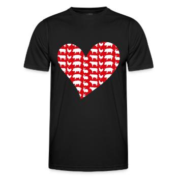 Herz Tierliebe - Männer Funktions-T-Shirt - Schwarz - Vorne - AI Model Male 178 dark (178cm)
