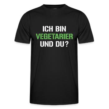 Vegetarier Spruch - Männer Funktions-T-Shirt - Schwarz - Vorne - AI Model Male 178 dark (178cm)