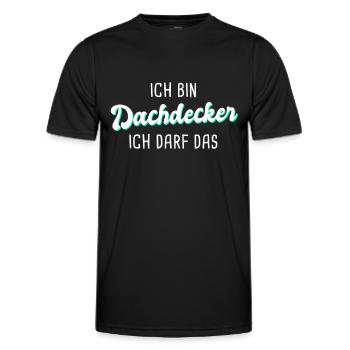 Dachdecker - Männer Funktions-T-Shirt - Schwarz - Vorne - AI Model Male 178 dark (178cm)