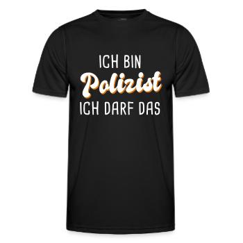 Polizist - Männer Funktions-T-Shirt - Schwarz - Vorne - AI Model Male 178 dark (178cm)