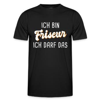 Friseur - Männer Funktions-T-Shirt - Schwarz - Vorne - AI Model Male 178 dark (178cm)