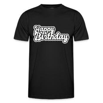 Bon anniversaire - T-shirt sport Homme - noir - Devant - AI Model Male 178 dark (178cm)