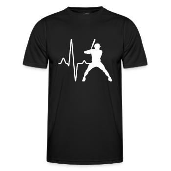 Battement de cœur de baseball - T-shirt sport Homme - noir - Devant - AI Model Male 178 dark (178cm)