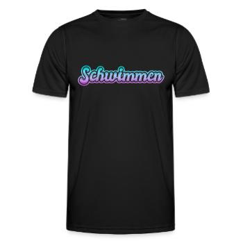 Schwimmen - Männer Funktions-T-Shirt - Schwarz - Vorne - AI Model Male 178 dark (178cm)
