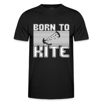 Kite Surfing - Men's Functional T-Shirt - black - Front - AI Model Male 178 dark (178cm)