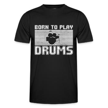 Playing the drums - Men's Functional T-Shirt - black - Front - AI Model Male 178 dark (178cm)