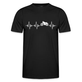 Motorcycle Heartbeat - Men's Functional T-Shirt - black - Front - AI Model Male 178 dark (178cm)