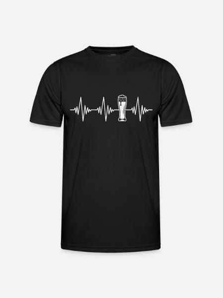 Beer Heartbeat - Men's Functional T-Shirt - black