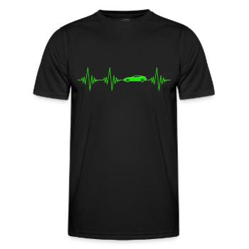 Battement de cœur de voiture - T-shirt sport Homme - noir - Devant - AI Model Male 178 dark (178cm)