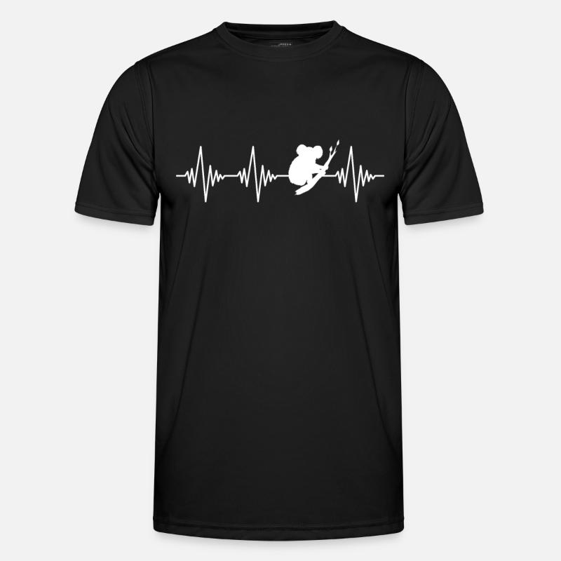 Koala Herzschlag - Männer Funktions-T-Shirt - Schwarz