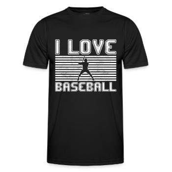 J’adore le baseball - T-shirt sport Homme - noir - Devant - AI Model Male 178 dark (178cm)