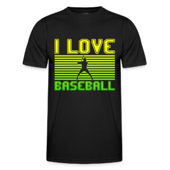 J’adore le baseball - T-shirt sport Homme - noir - Devant - AI Model Male 178 dark (178cm)