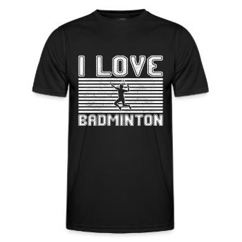 J’adore le badminton - T-shirt sport Homme - noir - Devant - AI Model Male 178 dark (178cm)