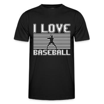 J’adore le baseball - T-shirt sport Homme - noir - Devant - AI Model Male 178 dark (178cm)
