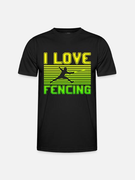 I love fencing - Männer Funktions-T-Shirt - Schwarz