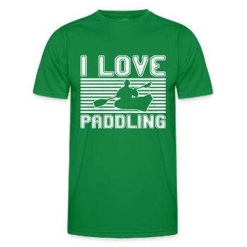 I love paddling - Men's Functional T-Shirt - kelly green - Front - AI Model Male 178 dark (178cm)