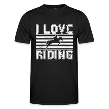 I love riding - Men's Functional T-Shirt - black - Front - AI Model Male 178 dark (178cm)