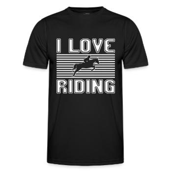 I love riding - Men's Functional T-Shirt - black - Front - AI Model Male 178 dark (178cm)