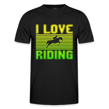 I love riding - Men's Functional T-Shirt - black - Front - AI Model Male 178 dark (178cm)