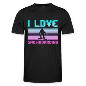 I love snowboarding - Männer Funktions-T-Shirt - Schwarz - Vorne - AI Model Male 178 dark (178cm)