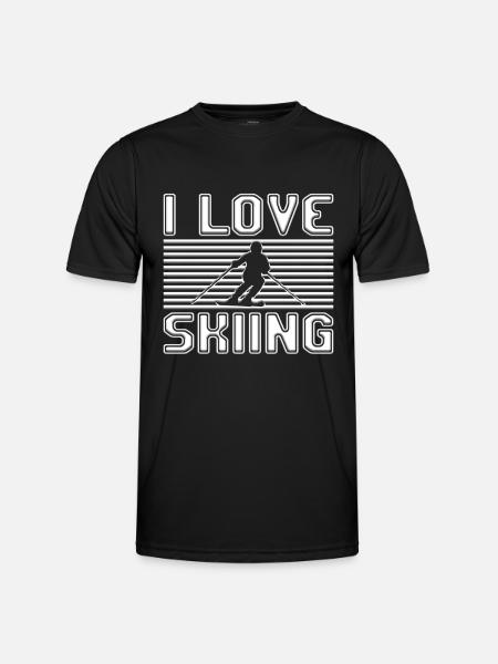 I love skiing - Men's Functional T-Shirt - black