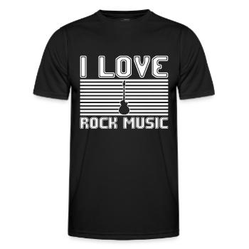 I love rock music - Männer Funktions-T-Shirt - Schwarz - Vorne - AI Model Male 178 dark (178cm)