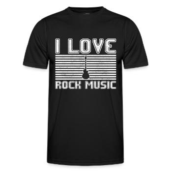 I love rock music - Männer Funktions-T-Shirt - Schwarz - Vorne - AI Model Male 178 dark (178cm)