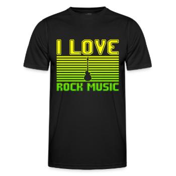 I love rock music - Männer Funktions-T-Shirt - Schwarz - Vorne - AI Model Male 178 dark (178cm)