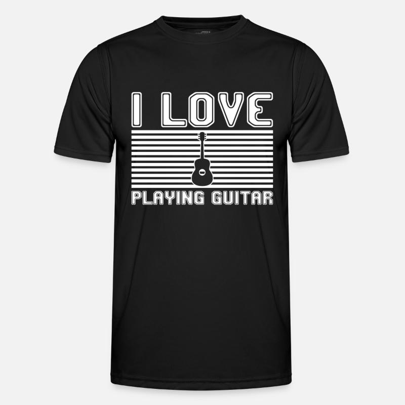I love playing guitar - Men's Functional T-Shirt - black