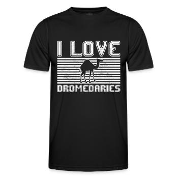 J’adore les dromadaires - T-shirt sport Homme - noir - Devant - AI Model Male 178 dark (178cm)